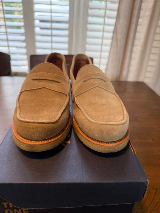 Sanders Made in England Suede Penny Loafers Crepe Sole Tan US11 main image 7